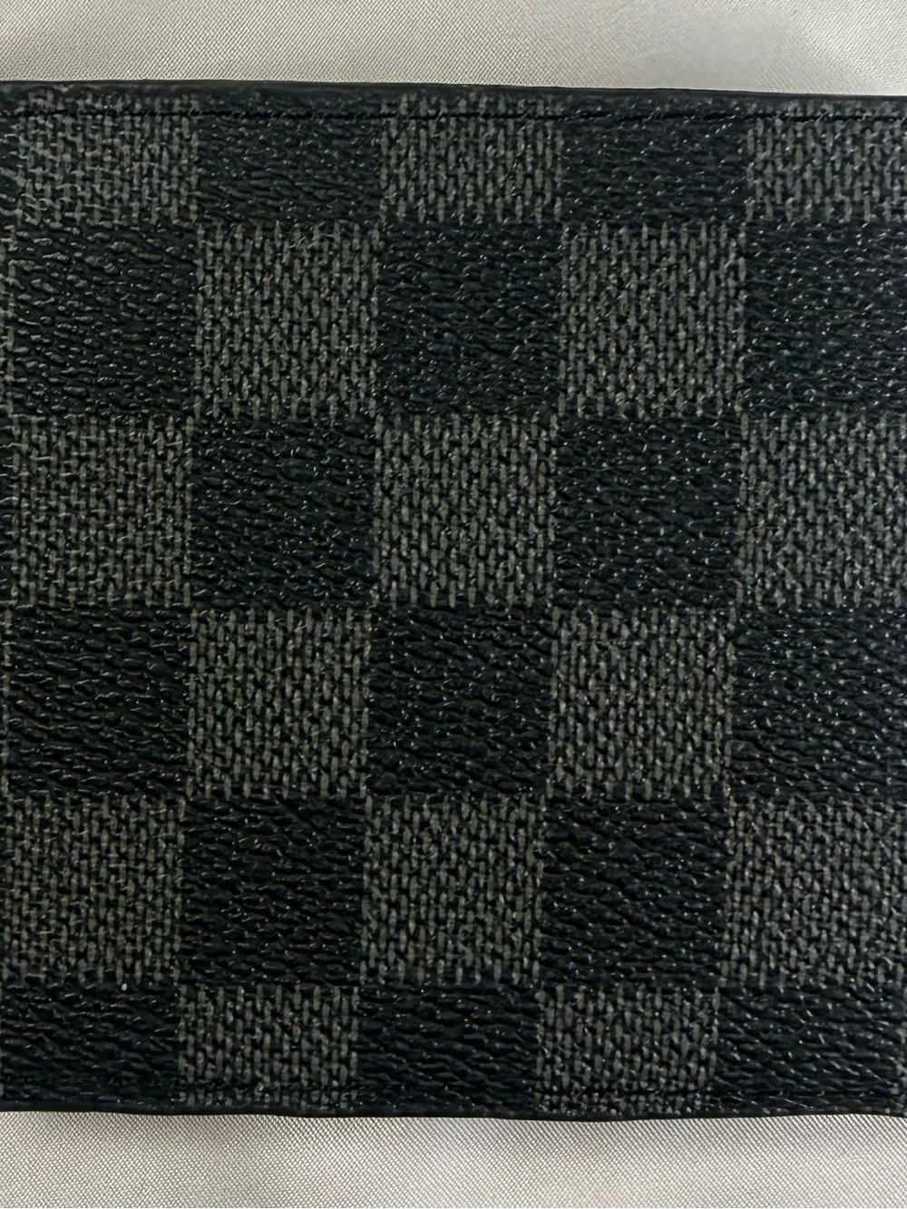 Louis Vuitton Black Grey Checkered Bifold Wallet